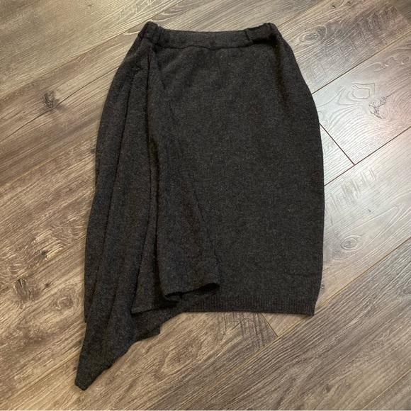 Vintage Michael Kors / Lyle & Scott Cashmere Skirt made Scotland faux wrap drape - Picture 2 of 9